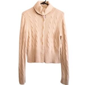 Vtg 00s Tommy Hilfiger Women's Button Cardigan Sweater MEDIUM Wool Angora Cable